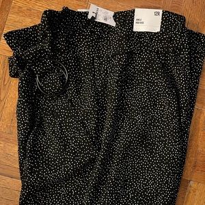 Express Ankle High Rise Black White polkadot pant NWT